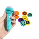Lanterna de proiecție pentru copii 11,5 x 3,5 cm cu 10 carduri și 80 de modele Proiector din plastic cu baterii 3 celule tip buton Inclus 2