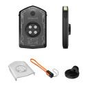 Lanterna dianteira para bicicleta e powerbank 5000 mAh 10 W 120 lm Lanterna à prova de água para guiador com porta USB-C e Lightning 9,5 × 6 × 1,9 cm IPX6 3