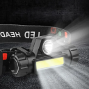 Lanterna frontal LED recarregável com íman 8,3 x 4,1 x 3,2 cm Lanterna frontal à prova de água com USB C rotação de 90° Lanterna resistente 2