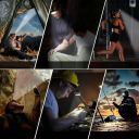 Lanterna frontal potente com 8 LEDs recarregável por USB cabeça rotativa a 90° Luz forte Correia elástica ajustável Trabalho ao ar livre 2