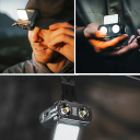 Lanternă frontală LED reîncărcabilă cu cablu USB C, 1500 mAh, rezistentă la apă IPX4, 5 moduri de iluminare, curea elastică detașabilă, material ABS PC, 55x60x35 mm 2