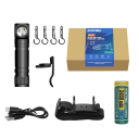 Lanterna LED 1000LM USB-C recarregável IP66 com faixa elástica e clipe 4 modos de iluminação Luz forte SOS bateria 18650 3