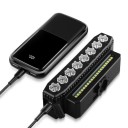 Lanterna LED para bicicleta com buzina 130 dB 19 x 4 x 5,1 cm 2000 mAh Powerbank USB-C 8 LED 20 SMD 6 modos IP44 Controlo remoto 2