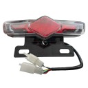 Lanterna LED traseira para bicicleta elétrica com piscas 36 V 48 V e 60 V Luz de travão e luz de posição 145 x 70 x 30 mm Plástico ABS Com suporte 1