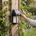 Lanterna solar de parede com sensor de movimento 13,6 x 9,6 cm Preta IP65 À prova de água 3 modos Luz quente para a parede 2