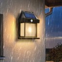 Lanterna solar de parede com sensor de movimento 13,6 x 9,6 cm Preta IP65 À prova de água 3 modos Luz quente para a parede 6