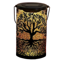 Lanterna solare in metallo 18 x 10 cm Lampada LED da esterno sospesa Decorazione impermeabile per giardino Ombra a forma di albero Illuminazione notturna 1