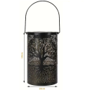 Lanterna solare in metallo 18 x 10 cm Lampada LED da esterno sospesa Decorazione impermeabile per giardino Ombra a forma di albero Illuminazione notturna 2