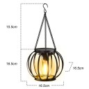 Lanterna suspensa LED solar em forma de gaiola redonda 16,5 × 16,5 cm metal luz quente iluminação exterior jardim terraço 2