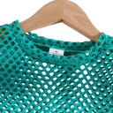 Lány nyári szett fehér pántos felső Brooklyn zöld gumis rövidnadrág Lyukacsos crop top kényelmes nyári ruházat 6