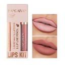 Lápis de lábios mate à prova de água Sombra de lábios de longa duração Conjunto hidratante de lápis e brilho labial 2 pcs 7
