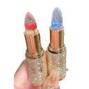 Lápiz labial que cambia de color Lápiz labial transparente con flor Bálsamo labial hidratante Lápiz labial dorado 1