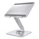 Laptop and Portable Monitor Stand Rotating Base Adjustable Height and Angle Aluminium Alloy Silver For Desk in Office and Home 1