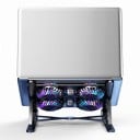 Laptopkoeler 13 tot 17,3 inch met 4 ventilatoren opvouwbare koelmat en draagbare verstelbare laptopstandaard zwart 2