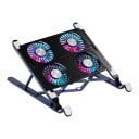 Laptopkoeler 13 tot 17,3 inch met 4 ventilatoren opvouwbare koelmat en draagbare verstelbare laptopstandaard zwart 1