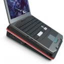 Laptopstativ V1 med ventilator 5000 rpm og USB hub til bærbare computere 13 til 17,3 tommer justerbart i 7 positioner sort med rød kant 2