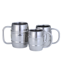 Large Stainless Steel Mug Barrel Shape with Handle 500 ml 7.8 × 12.7 cm Silver for Coffee Tea Home Office 2