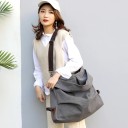 Large Women's Shoulder Bag Made of Polyester Top Handle Long Strap with Carabiners Brown Accents Dimensions 48 x 38 x 13 cm 7
