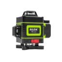 Laserová vodováha 4D se 16 liniemi a 4 rovinami 360° se zeleným laserem 535 nm s dálkovým ovladačem držákem a kufrem černo-zelená na stavbu 2