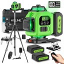Laserová vodováha 4D se 16 zelenými liniemi s přesností 1 mm na 7 m a dosahem 25 m s bateriemi 6000 mAh stativem 100 cm a kufrem zeleno-černá 1