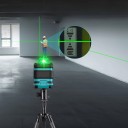 Laserová vodováha Kiprim LV8D 2 linie 360° Křížový laser se samonivelací Zelený paprsek Nastavitelný jas IP54 Tyrkysovo-černá Na stavbu 3