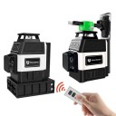 Laserová vodováha Pracmanu Mini 12 linií 360° 3D křížový laser Samonivelace do 3° Zelený paprsek Lithiová baterie a USB-C Dálkové ovládání 4