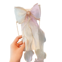 Lasten hiusrusetti helmitupsuilla 12 x 36 cm Elegantti klipsi Suuri rusetti Pitkä otsatukka Tyylikäs asuste tytöille 7
