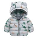 Lasten talvitakki hupulla ja korvilla Unisex lämmin talvitakki vetoketjulla Polyesteri Lämmin pehmeä takki lapsille Söpö 4