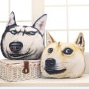 Lasten tyyny koiran pään muotoisena puuvillasta Uskollinen koiran painatus etupuolella Pystyssä olevat korvat Mitat 38 x 35 cm Lastenhuoneeseen 10