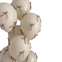 Latex Ballonnen met Decoratieve Strikjes 5 stuks 30 cm Latex Feestballonnen met Bedrukking van Strikjes voor Feesten en Verjaardagsdecoratie 5