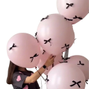 Latex Balloons with Decorative Bows 5 pcs 30 cm Latex Party Balloons with Bow Print for Celebrations and Birthday Decorations 3