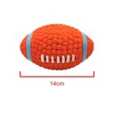 Latex Squeaky Dog Toy in Rugby Shape 14 cm Interactive Durable Chewing Toy for Dental Care 2