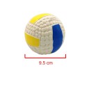 Latexová pískací hračka pro psa ve tvaru volejbalového míče 9,5 cm odolná interaktivní kousací hračka 2