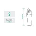 Latexové rukavice s bavlněnou vložkou a protiskluzovým úchopem velikost S cca 32,8 cm gumové rukavice na mytí nádobí a úklid 4