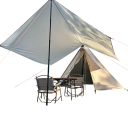 Lätt och packbar presenning skyddar mot sol och regn. Perfekt för 5–8 personer för camping, vandring, strand eller picknick. Inkluderar förvaringsväska. 4