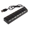 Laturi 7 USB-porttia kytkimillä 1