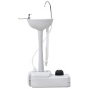 Lavabo portatile da esterno con pedale a pressione serbatoio d'acqua da 17 l 103 x 33,5 x 51 cm HDPE bianco per campeggio giardino e viaggi e chalet 1