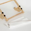 Leagăn din lemn pentru pisici pentru pervazul feronierului și cadrul patului 50 x 38 cm Cu husă din pluș moale Suporturi ajustabile Leagăn 10