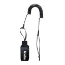 Leash para el pie espiral de 90-300 cm con un diámetro de 5 mm y resorte retráctil, lazo negro para paddleboard, surfboard, kayak y deportes acuáticos 1