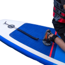 Leash para el pie espiral de 90-300 cm con un diámetro de 5 mm y resorte retráctil, lazo negro para paddleboard, surfboard, kayak y deportes acuáticos 2
