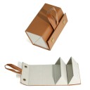Leather Folding Case for 2 Glasses 16.1 x 6.2 cm Hard Glasses Case Compact Travel Case Glasses Organiser 4