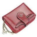 Leather Wallet with Cross Logo, Zip Pullers and Practical Arrangement Double Coin Pocket, 7 Card Slots and Removable Card Slot. 3