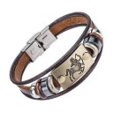 Leather Zodiac Sign Bracelet H680 3