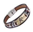 Leather Zodiac Sign Bracelet H680 5