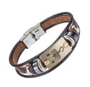 Leather Zodiac Sign Bracelet H680 6
