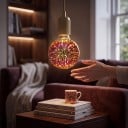 LED 3D Edison Glühbirne G80 E27 Feuerwerkseffekt 112 x 80 mm 220 V 50/60 Hz Versilbertes Glas Mehrfarbiges Muster Für Lampen und Leuchten 4