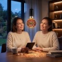 LED 3D Edison izzó G80 E27 Tűzijáték hatás 112 x 80 mm 220 V 50/60 Hz Ezüstözött üveg Többszínű minta Lámpákhoz és világítótestekhez 6