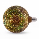 LED 3D Edison lâmpada G125 E27 Efeito de fogo de artifício 165 x 125 mm 220 V 50/60 Hz Vidro prateado Padrão multicolorido Para lâmpadas e candeeiros 2