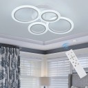 LED Acrylic Ceiling Light Chandelier with Rings Remote Control Dimmable Lamp LED Pendant Light 43W 3870 lm Mobile Control 40×60×11 cm 2