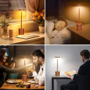 LED asztali lámpa 34 cm-es érintőképernyős vezérléssel, USB-C újratölthető, 3 fénymód, meleg, hideg, természetes fény, modern dizájn. 3